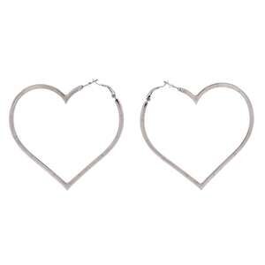 Chanel Cc Heart Hoop Earrings Metal #240547C77B